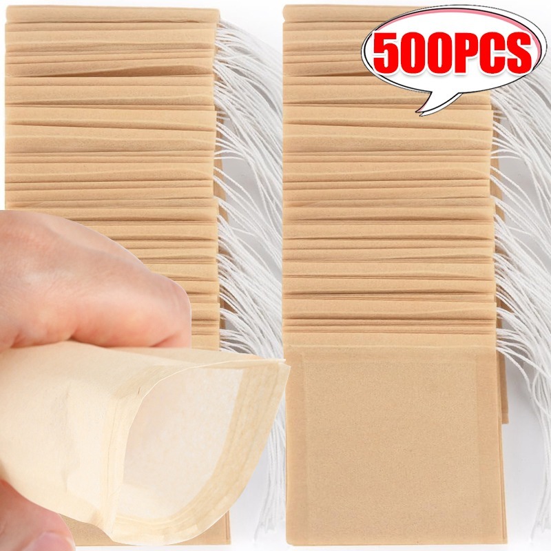 Coffee Tea And Bean Leaf - 100/500x Cloth Tea Bags with Drawstring