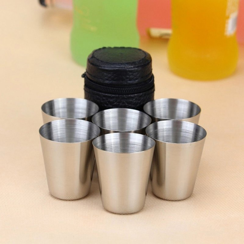 Coffee Tea And Sugar Set - 4/6Pcs Stainless Steel Cups Mini Shot