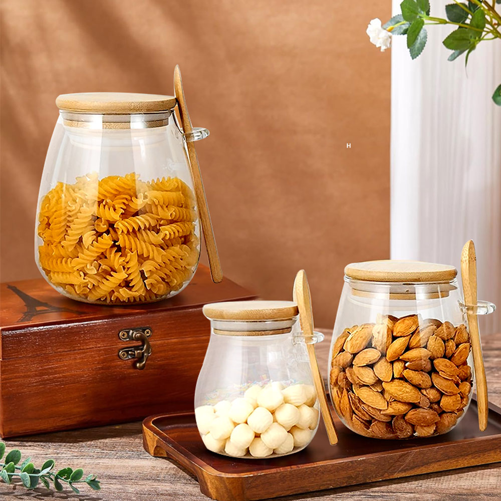 34oz sealed glass jar with spo - Coffee Tea And Sugar Set のレビューと価格