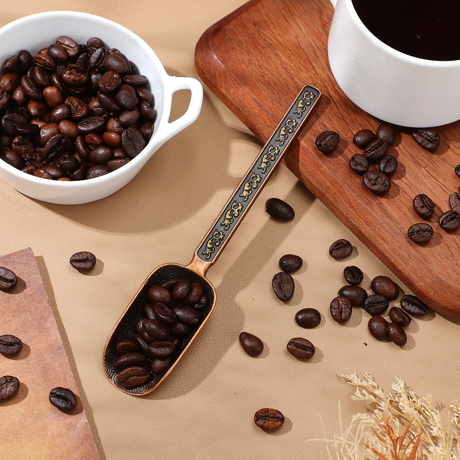 Copper Zinc Retro Style Tea Sc - Coffee Tea And Bean Leaf のレビューと価格
