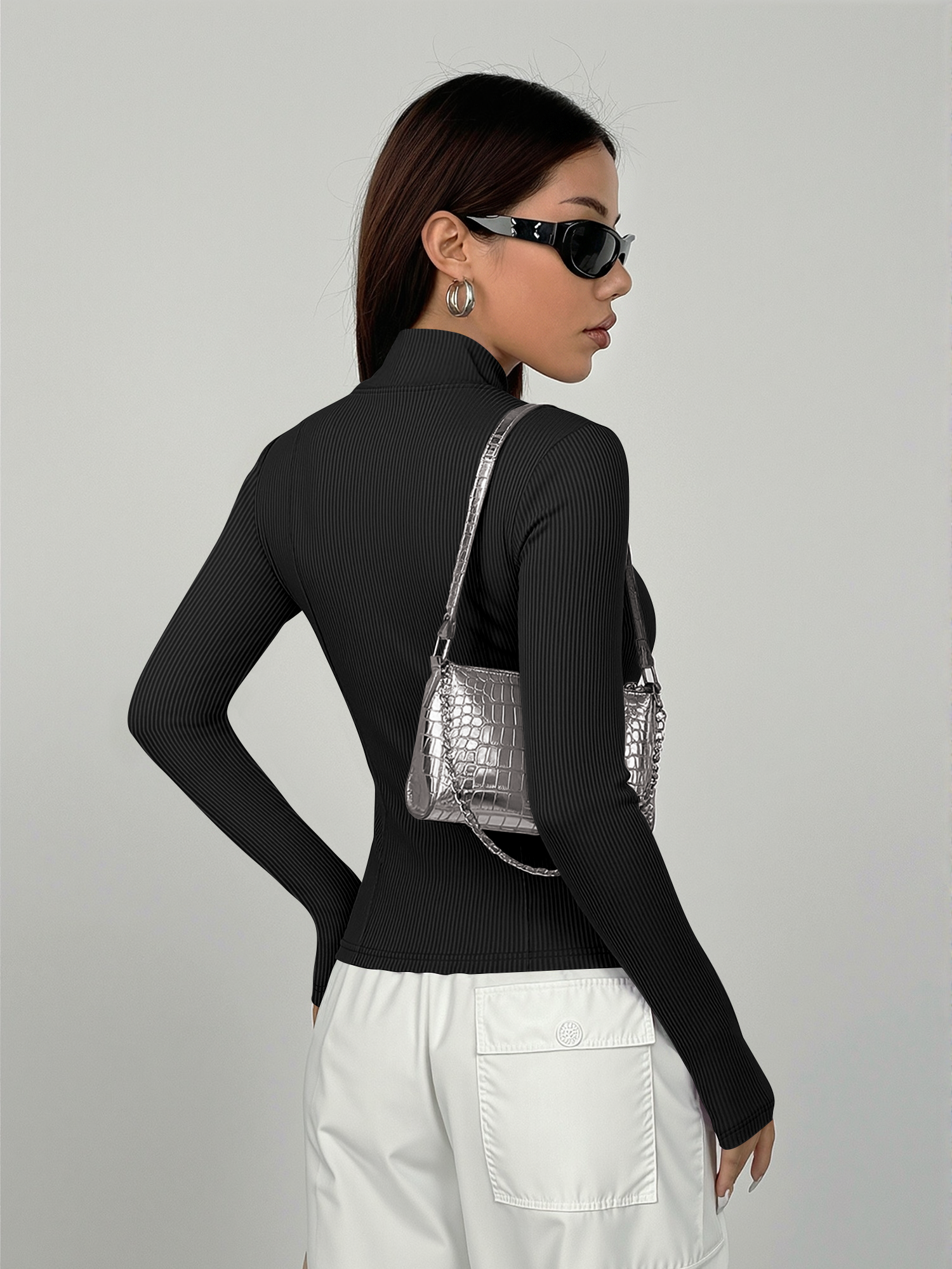 Everyday Ribbed High Neck Zip- - Coffee & Tea Haus のレビューと価格