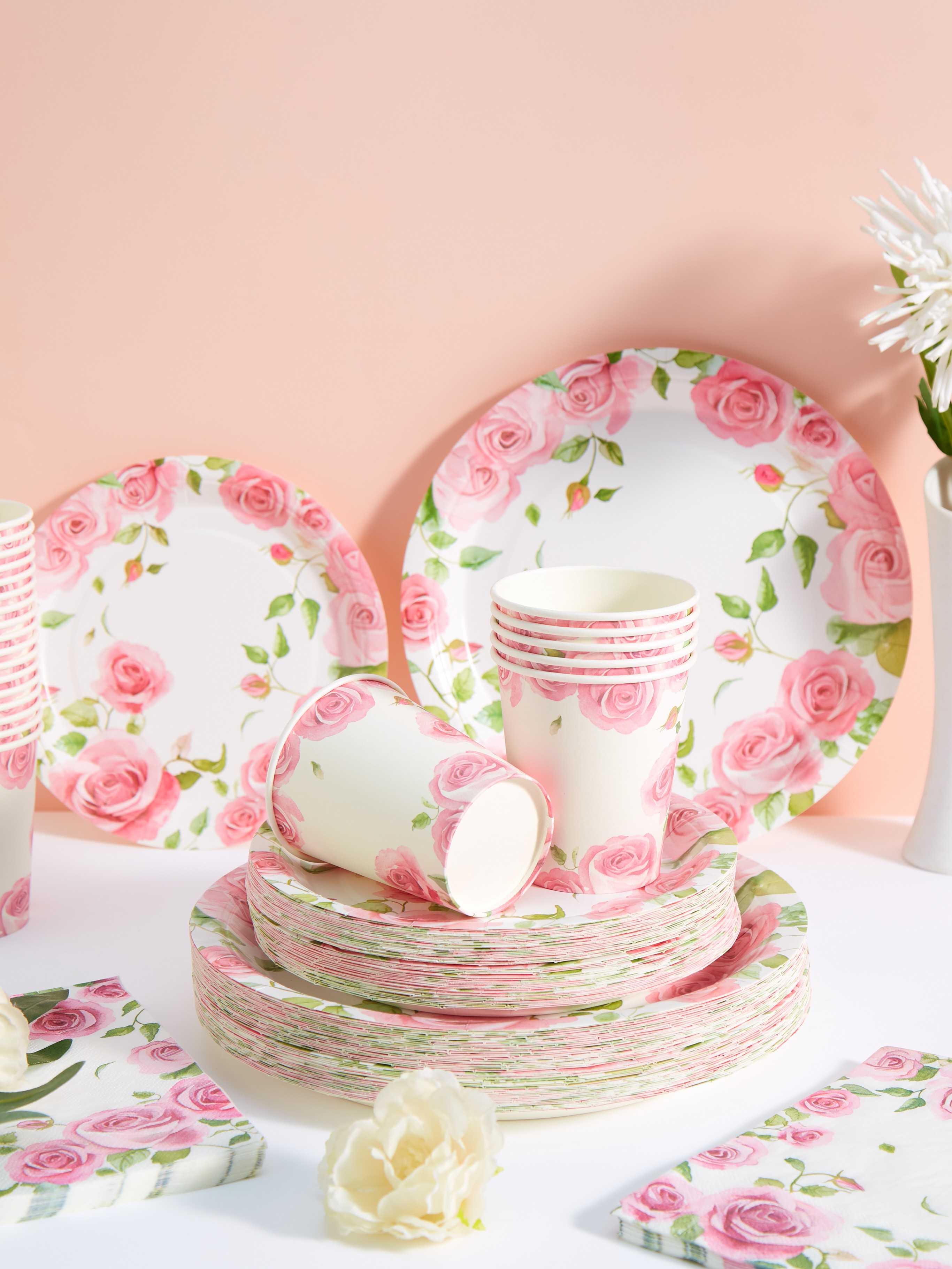 Floral Paper Plates Watercolor - Tea & Coffee Kent のレビューと価格