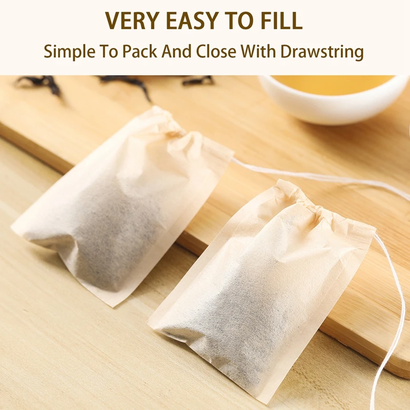 100Pcs Teabags with Drawstring - Coffee Tea And Bean Leaf のレビューと価格