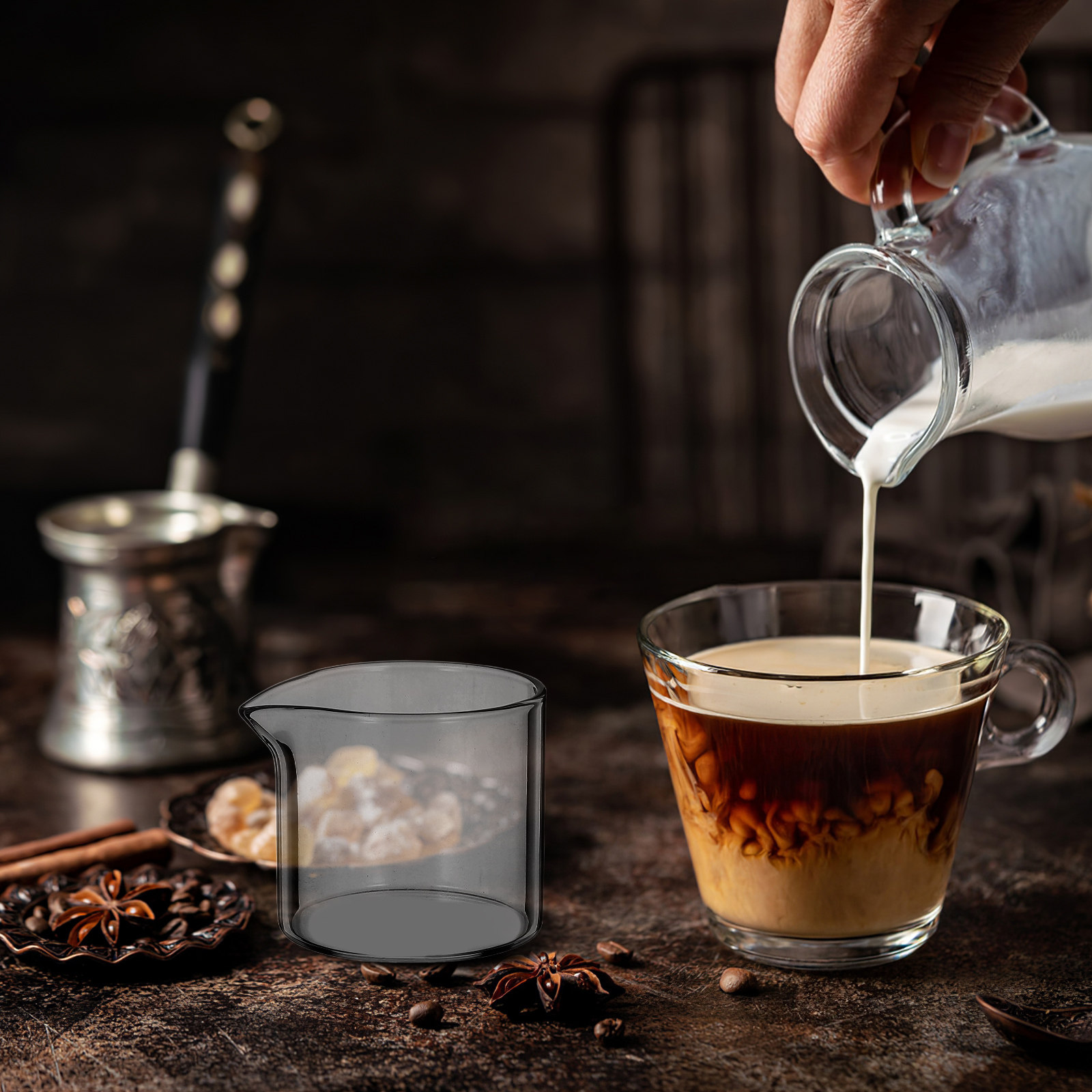 4Pcs Transparent Small Milk Pi - Coffee Tea Hot のレビューと価格