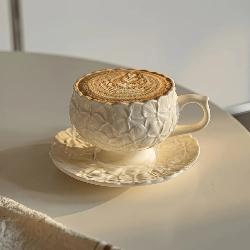 French Cream Relief Coffee Cup - Coffee Tea Gift のレビューと価格