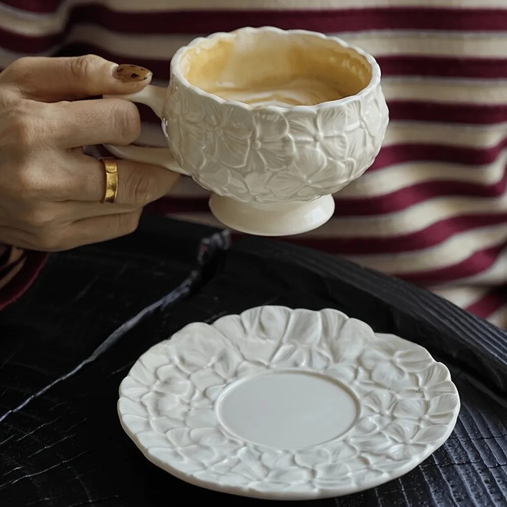 French Cream Relief Coffee Cup - Coffee Tea Gift のレビューと価格