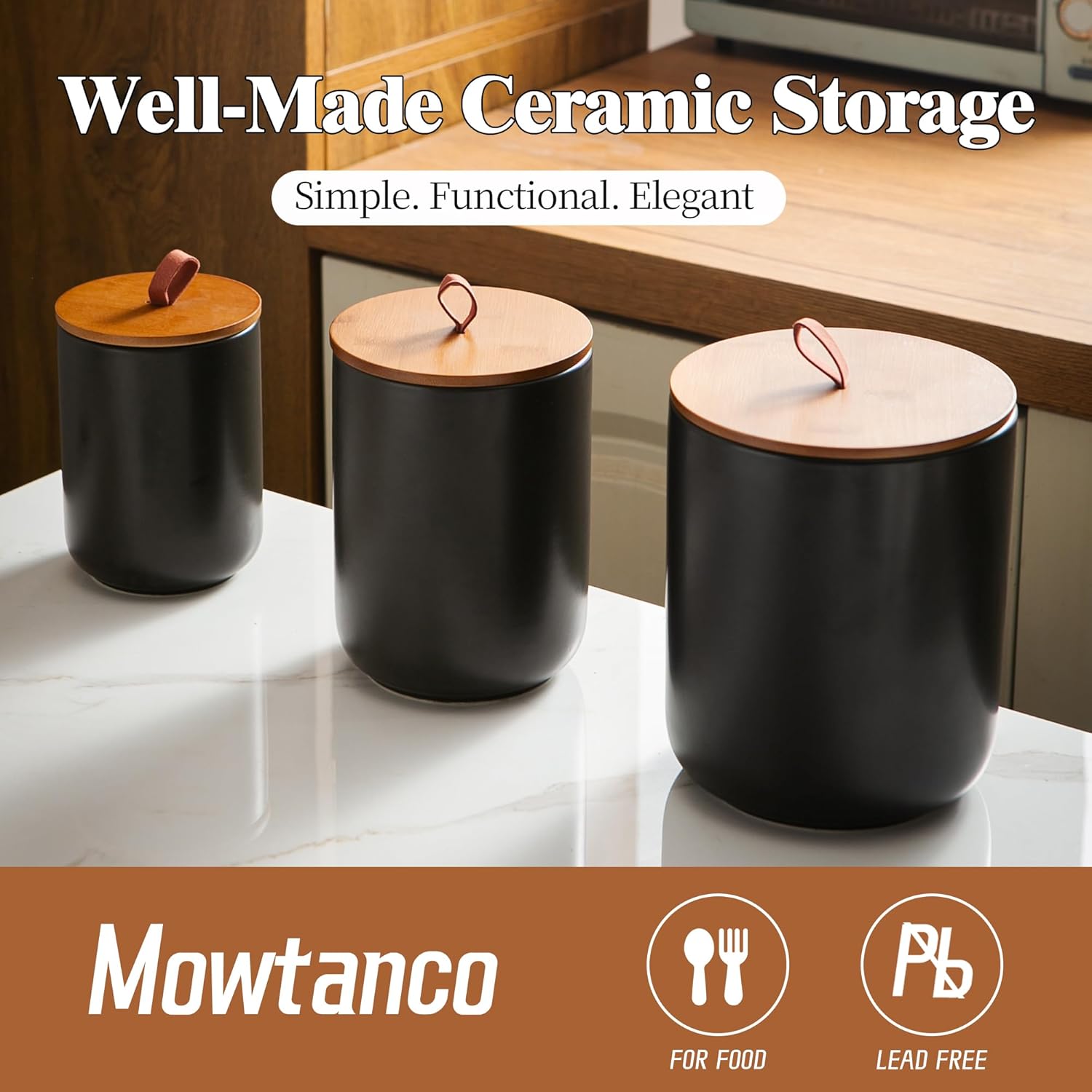 Ceramic Canister Set (30 oz, 4 - Coffee Tea And Sugar Set のレビューと価格