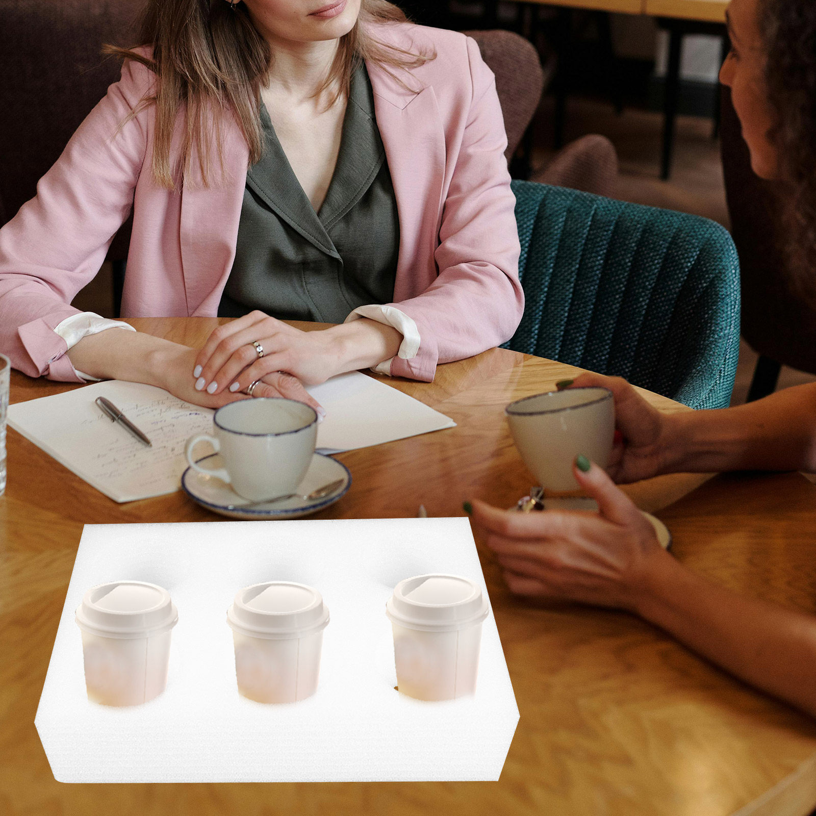 2Pcs Beverage Cup Holder Tray  - Coffee Tea With Milk のレビューと価格