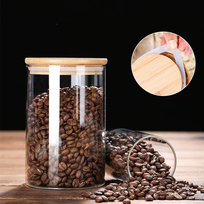 Glass Food Storage Jars with A - Coffee Tea And Bean Leaf のレビューと価格