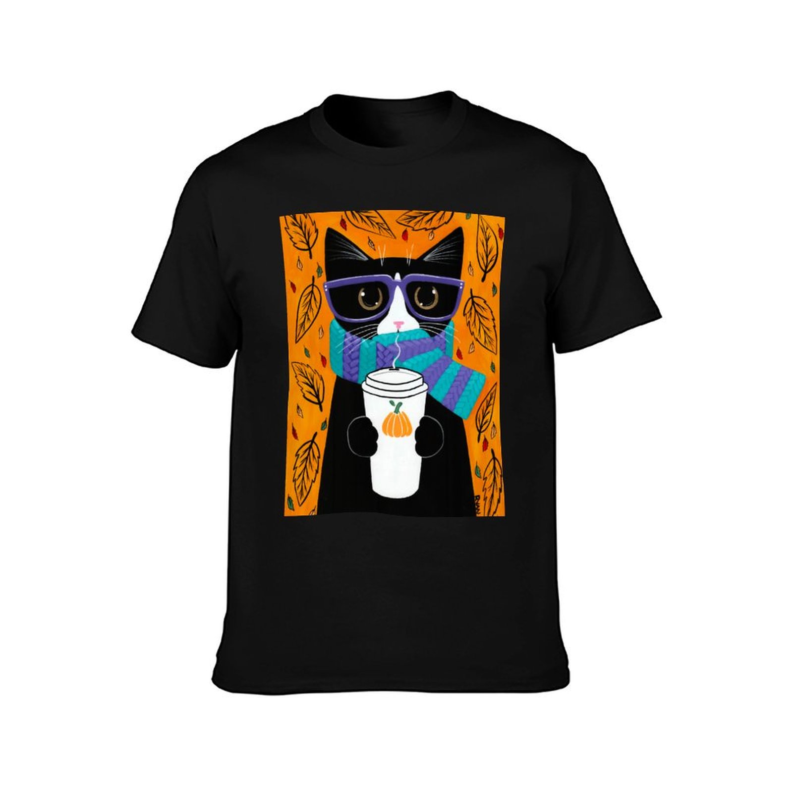 Tuxedo Autumn Coffee Cat T-Shi - Coffee & Tea Haus のレビューと価格