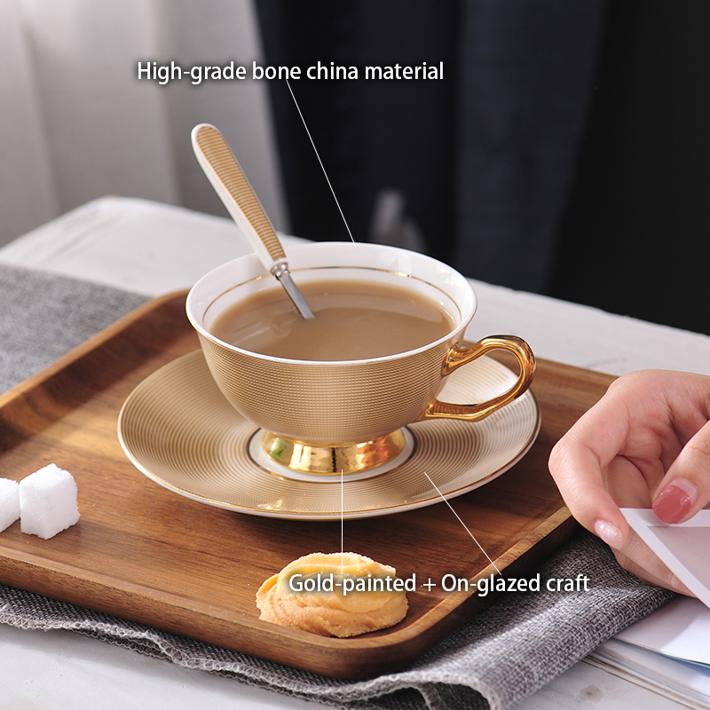 Luxury Gold Bone China Coffee  - Coffee Tea And Sugar Set のレビューと価格