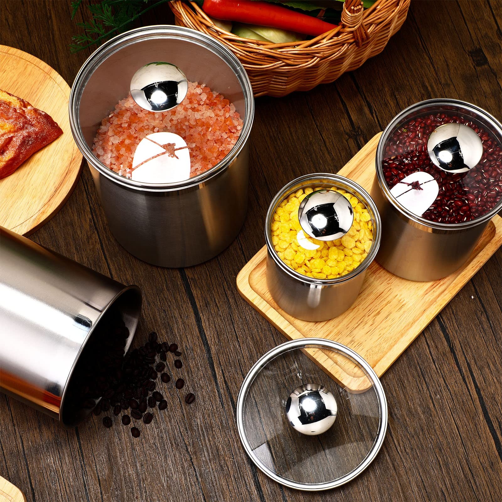 Food Storage Containers Tea Co - Coffee Tea And Sugar Set のレビューと価格
