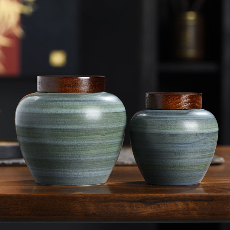Retro Ceramic Tea Leaf Jar Cre - Coffee Tea And Bean Leaf のレビューと価格