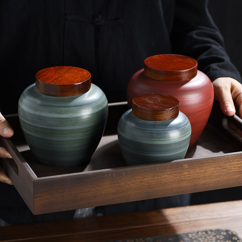 Retro Ceramic Tea Leaf Jar Cre - Coffee Tea And Bean Leaf のレビューと価格
