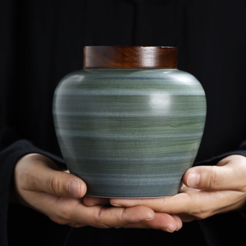Retro Ceramic Tea Leaf Jar Cre - Coffee Tea And Bean Leaf のレビューと価格