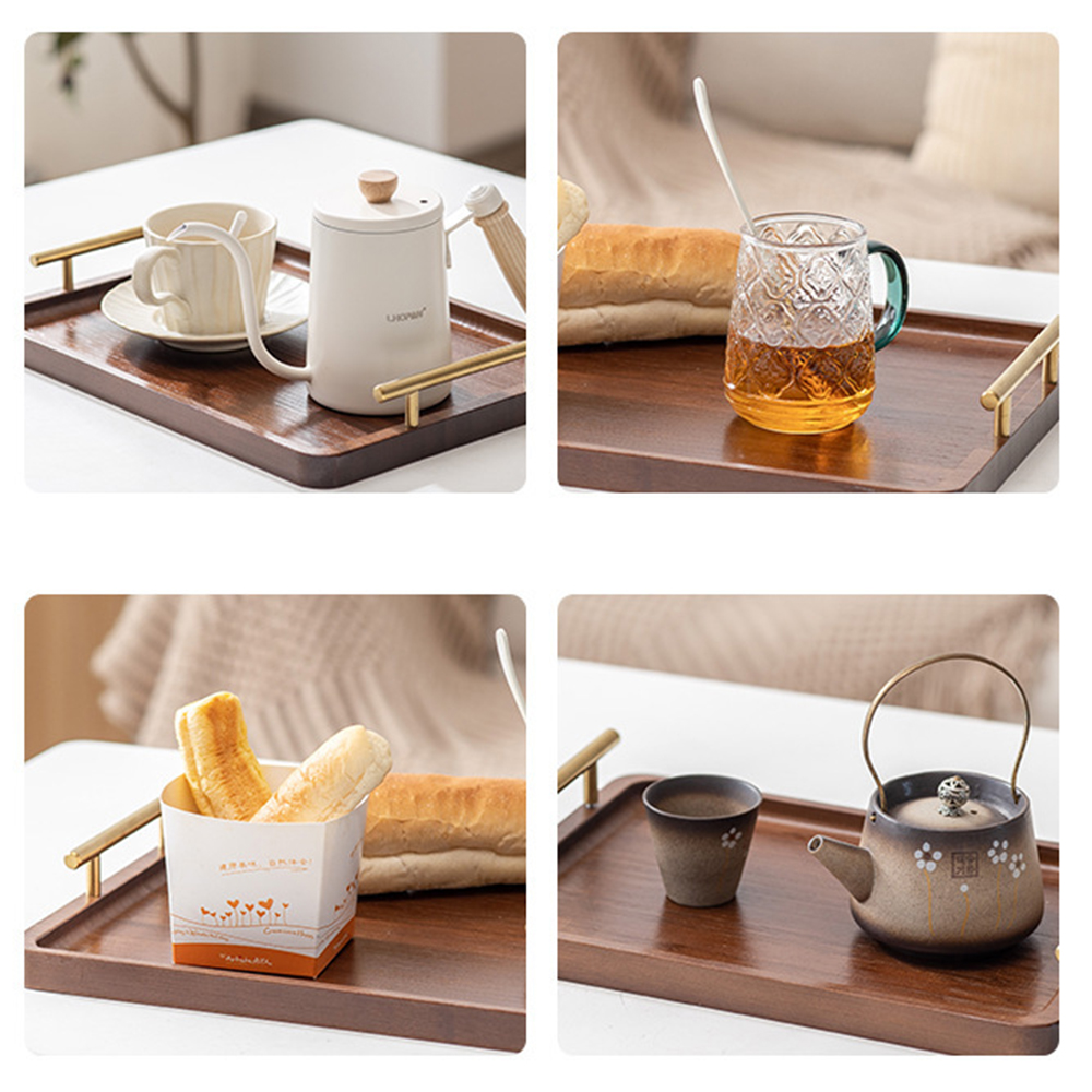Wooden Serving Tray with Handl - Bamboo Tea Tray のレビューと価格