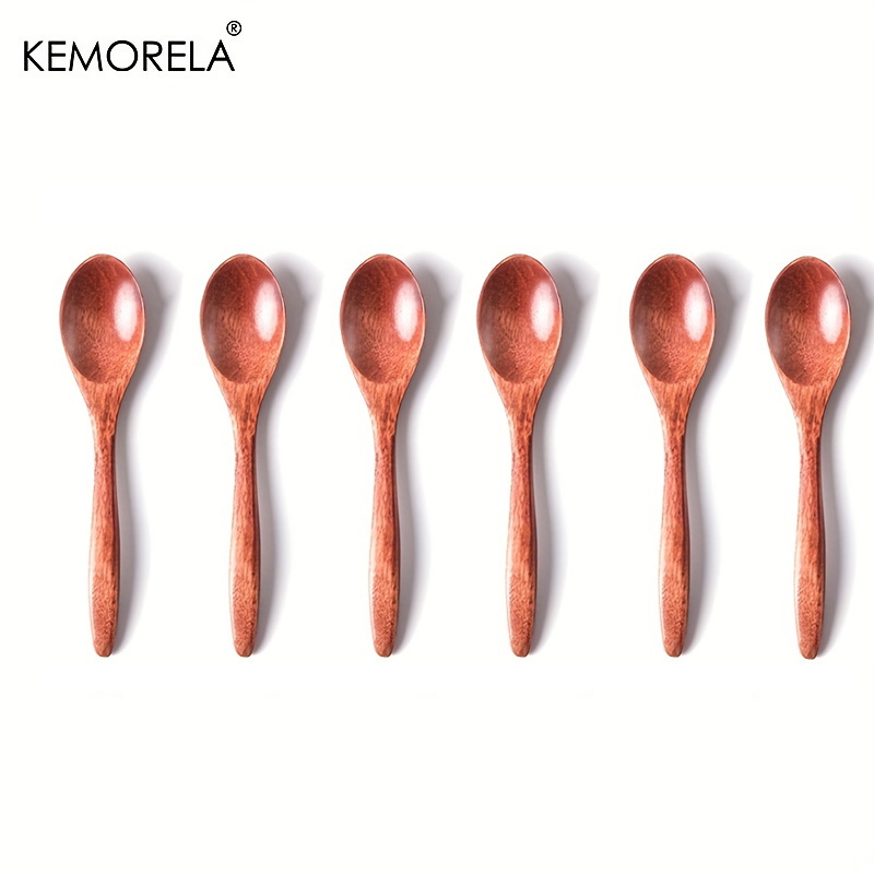 1/2/6PCS Wooden Tea Spoon Long - Coffee Tea And Sugar Set のレビューと価格