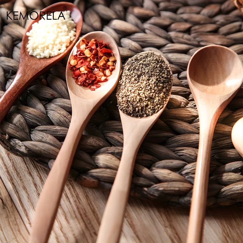 1/2/6PCS Wooden Tea Spoon Long - Coffee Tea And Sugar Set のレビューと価格