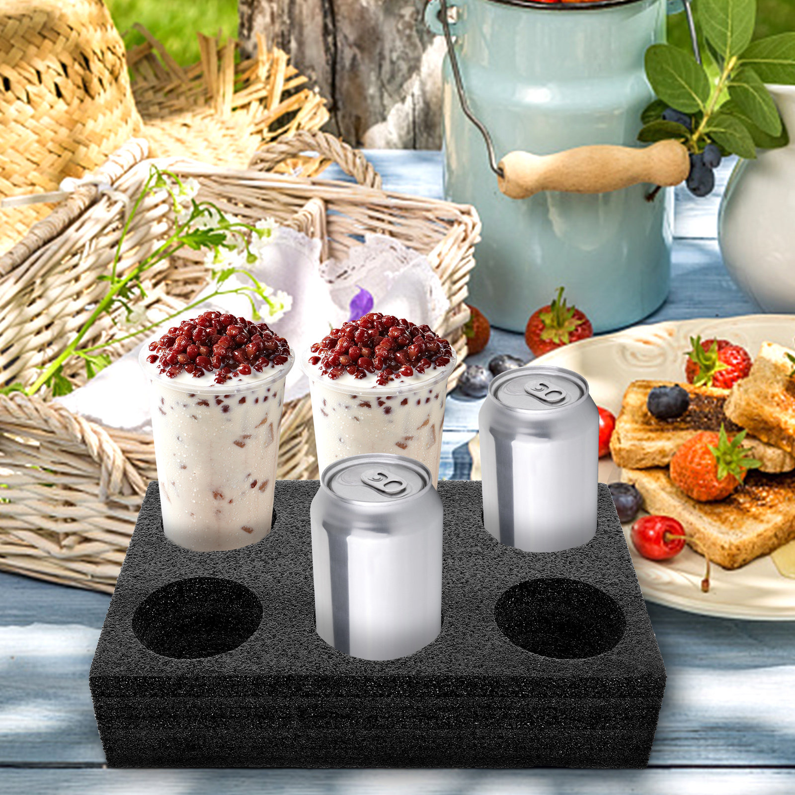 6-Hole Coffee Cup Carrier Tray - Coffee Tea With Milk のレビューと価格