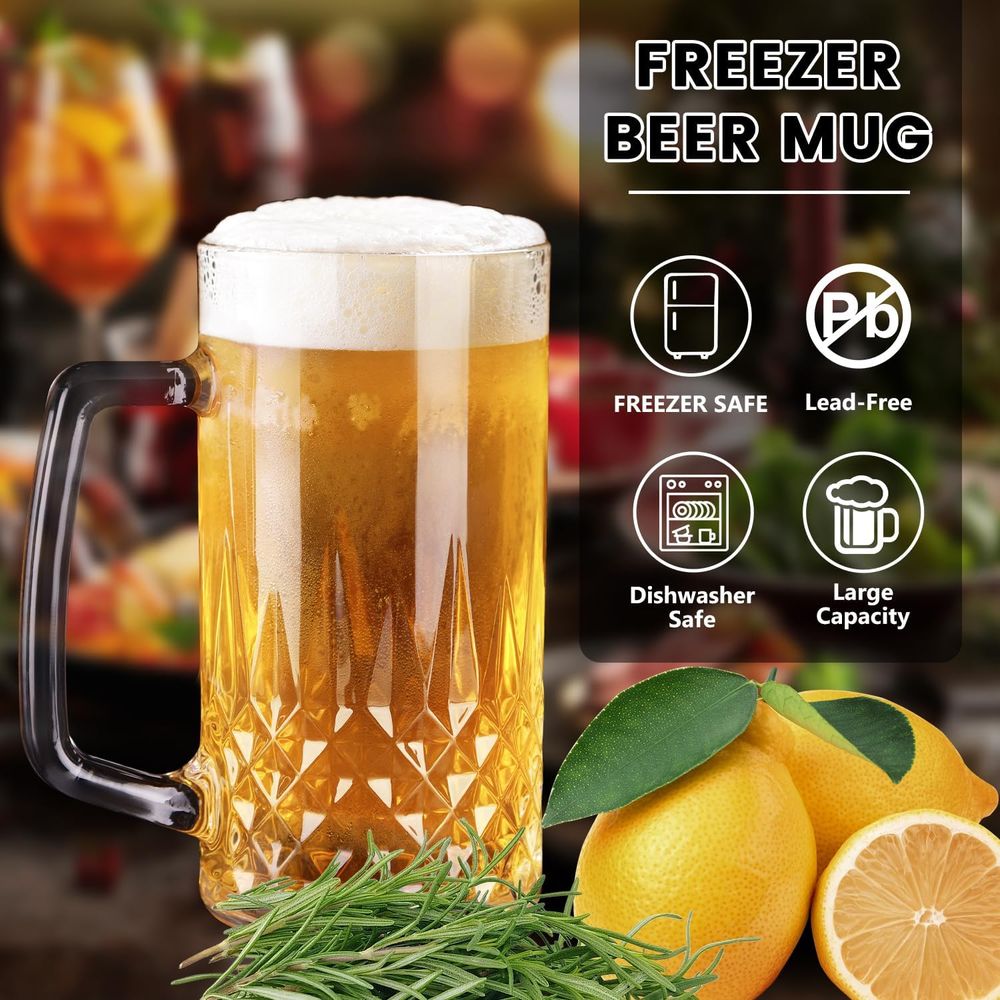 20 oz Heavy Glass Mugs Set of  - Coffee Tea Gift のレビューと価格