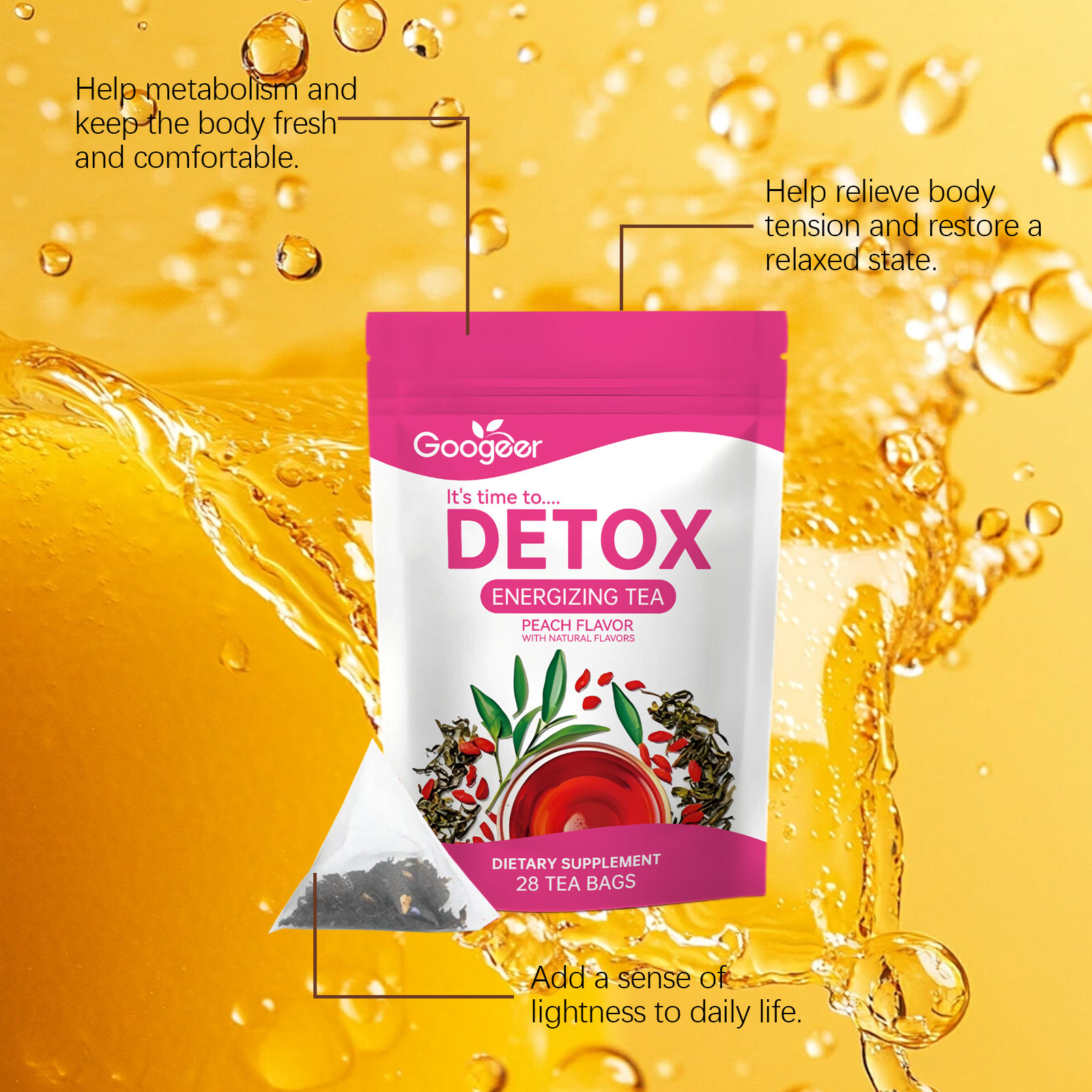 Googeer 28pcs Herbal Detox Tea - Coffee Tea For Weight Loss のレビューと価格
