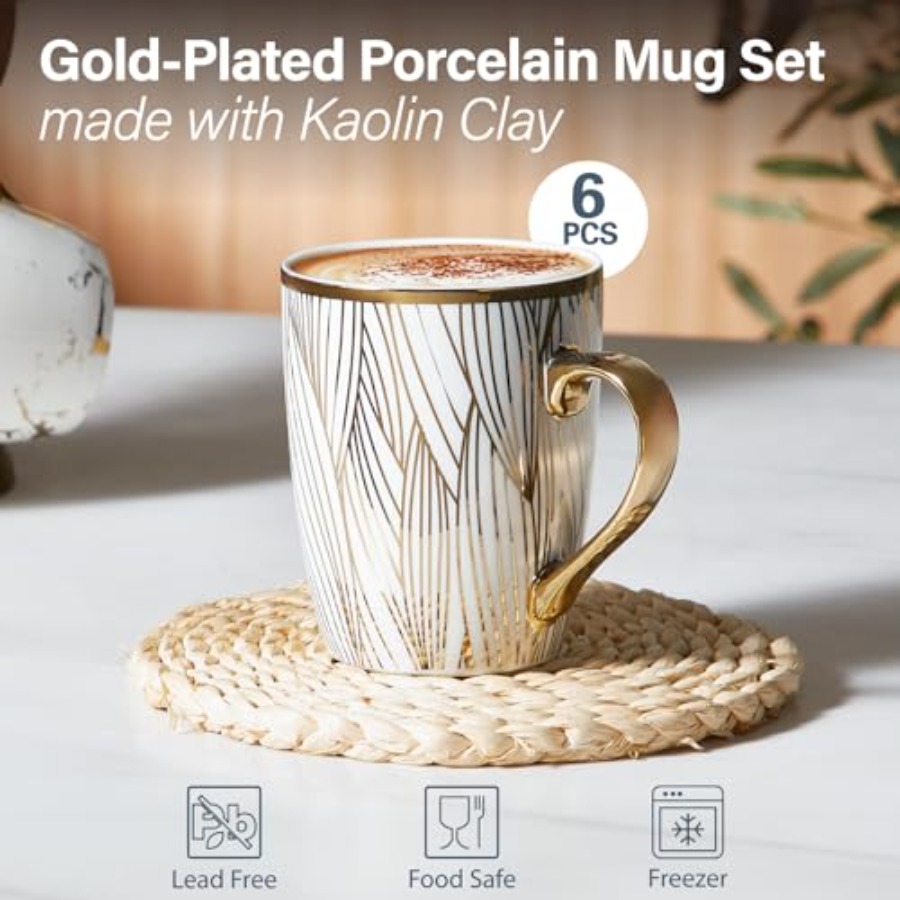 Coffee Mugs 18oz - Gold-Plated - Coffee Tea Hot のレビューと価格